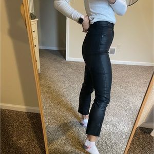 Abercrombie Curve Love Faux Leather Matte Ankle Straight Pants